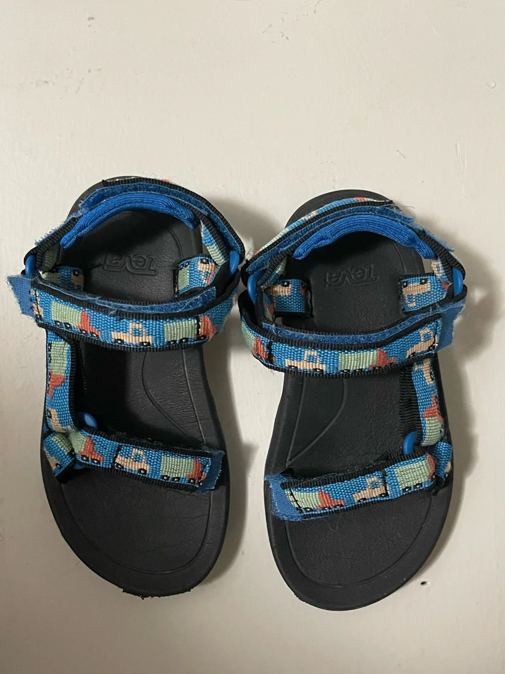 Teva Blue Kids Sandals with Truck Print